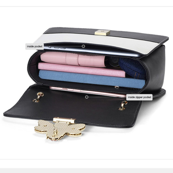 Black & White 🐝Genuine Leather Handbag - Picture 2 of 5